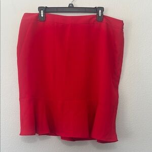 Liz Claiborne Red Ruffled Pencil Skirt for Cocktail‎